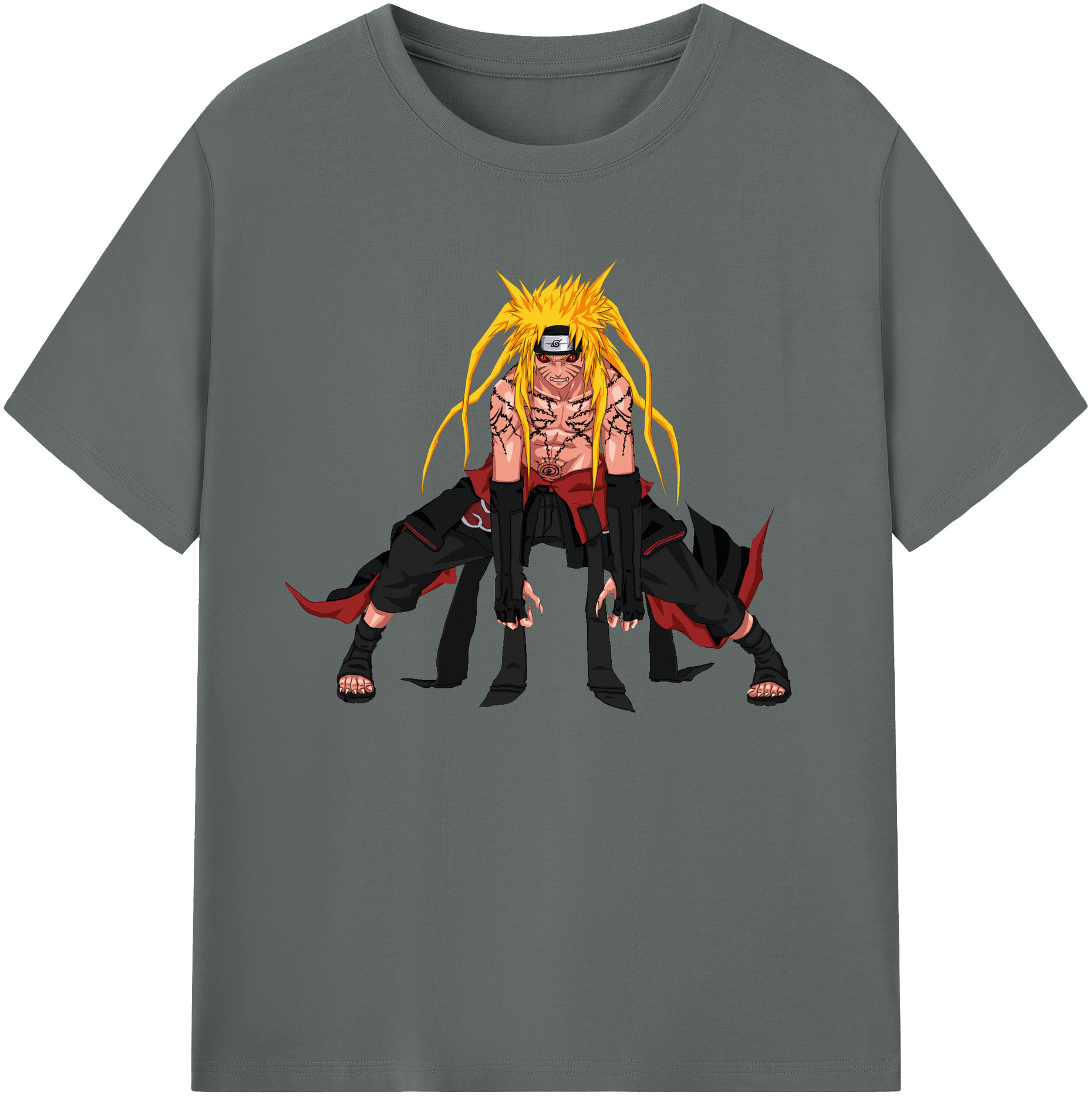 （画像用） NARUTO -ナルト- うずまき ナルト Uzumaki Naruto 綿100％ メンズ半袖Tシャツ｜肌触りやわらか＆通気性